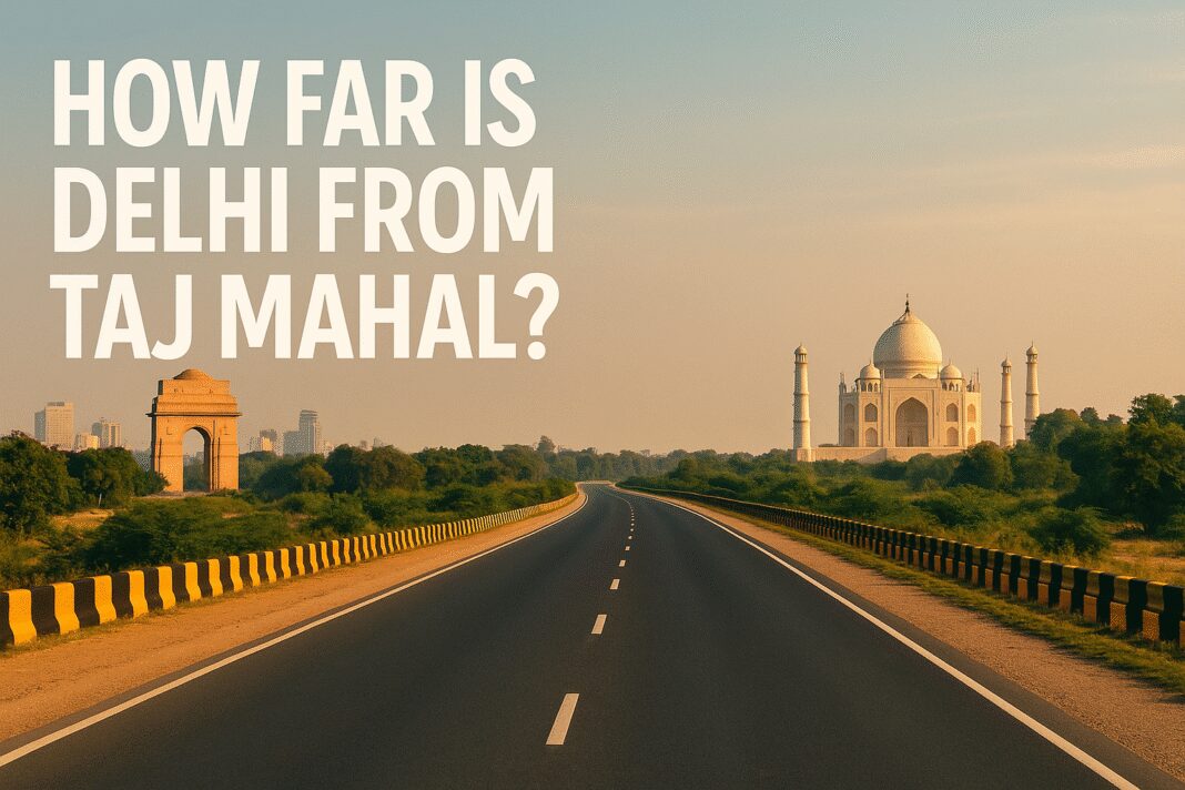 how far is delhi from taj mahal