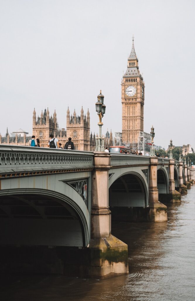 London, uk travel guide — your honest, warm, no-stress walkthrough of the city 1 People on bridge near queen elizabeth tower under gray skies